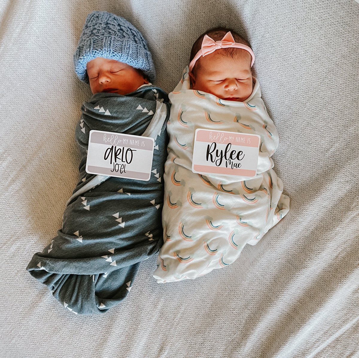 BayHockensmith's tweet photo. I gave birth to the two cutest humans on the planet yesterday and no one can convince me other wise ♥️ https://t.co/SwlzdLEXHo