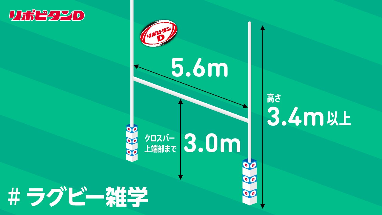 リポｄ ラグビー応援部 H型ゴールポストの 縦と横の長さをご存知ですか 横棒 クロスバー の幅の上なら 縦棒 ゴールポスト のどれだけ上空を通ってもゴール というルールなんです だからこそ ボールが空高く舞い上がる美しいシーンを生んでくれる