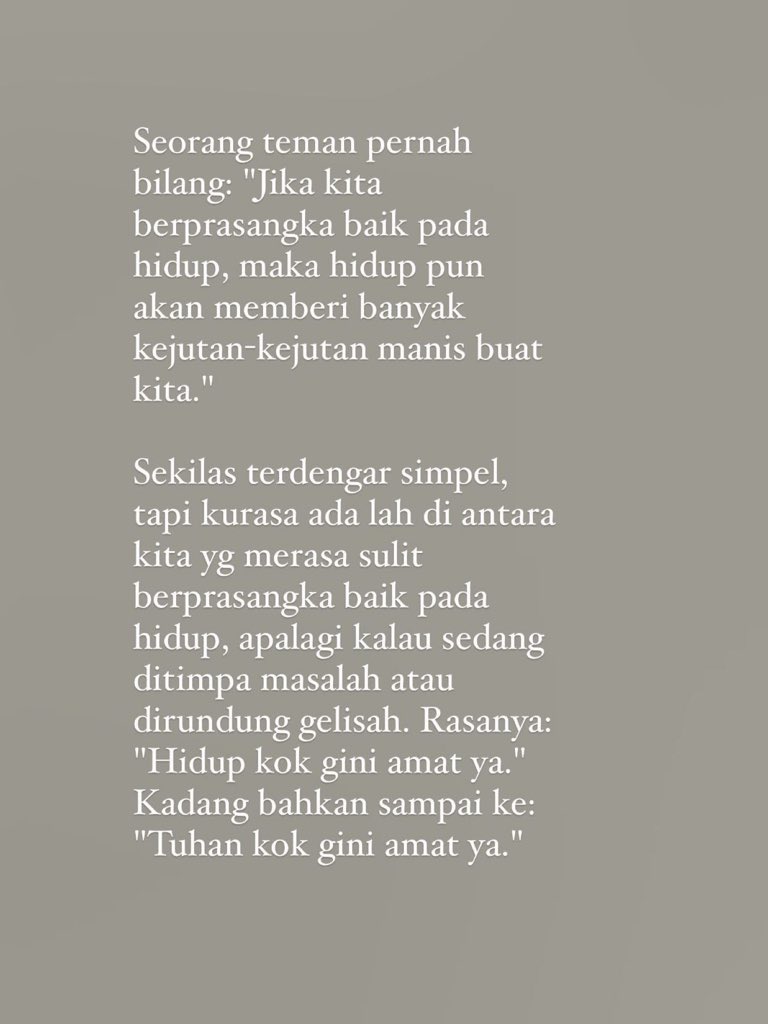 ikanatassa's tweet photo. Jika kita berprasangka baik pada hidup, maka hidup pun akan menghadirkan kejutan-kejutan manis buat kita.

Sedikit renungan dariku menjelang Ramadan. https://t.co/fd3HO0eQ5x