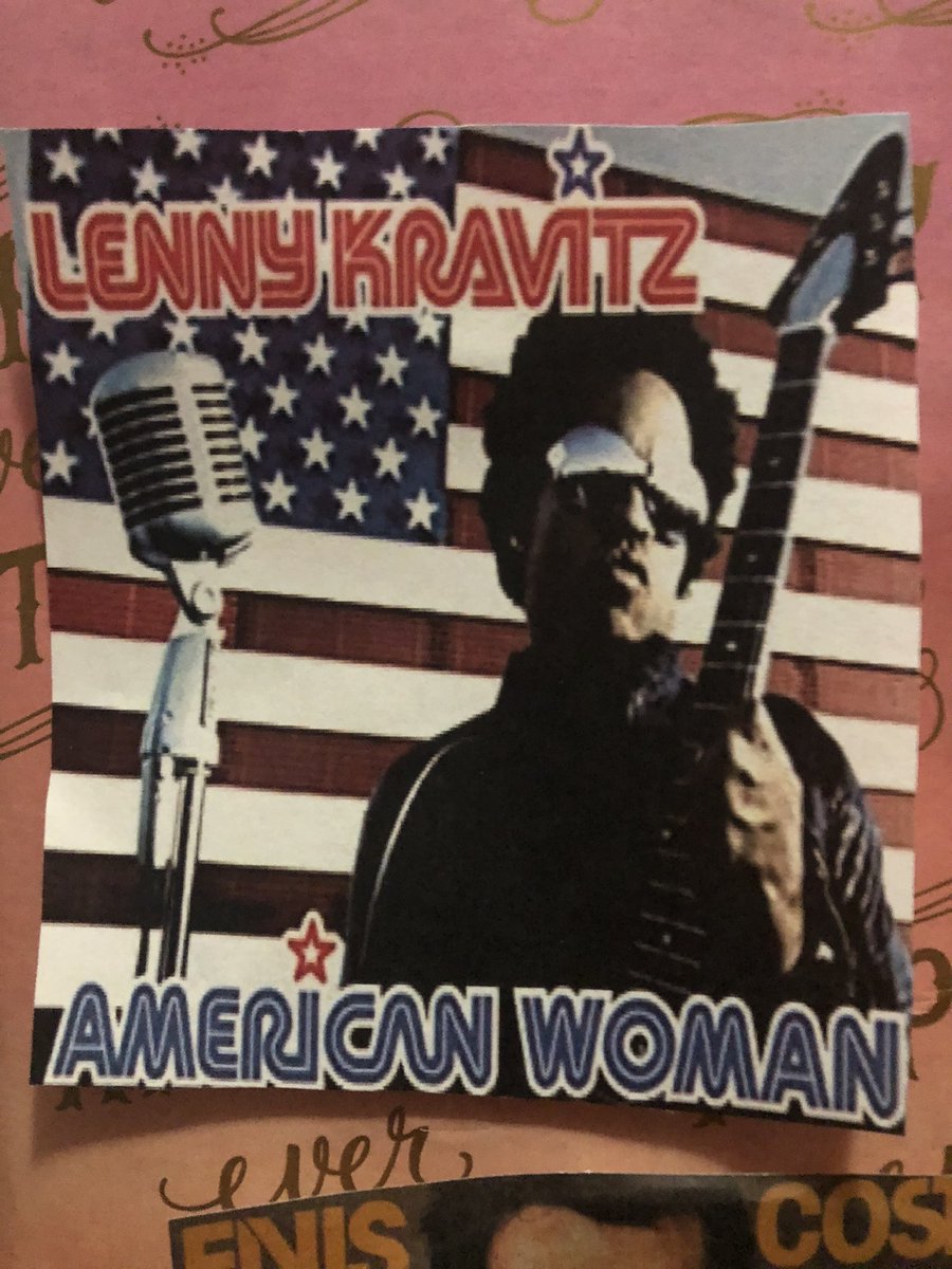 4/10/2021 - my featured artist collection of the day:  @LennyKravitz 3 1/2 in. x 3 in. American Woman print on pink “happily ever after” paper5 album CDGreatest Hits album CD @NOWMusic 10 radio soundtrack album CD (featured song: “Stillness of Heart”)