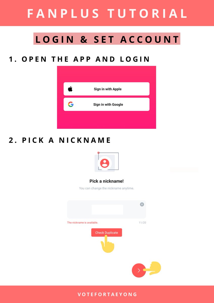 < LOGIN AND SET ACCOUNT >1. Login2. Pick a nick name3. Select TAEYONG as your fav stars4. Put “ #dd406369” as your recommender, you will get 500 cash. 5. Select your country and verify using your numberEnter Recommender :  #dd406369 https://p7m9w.app.goo.gl/5wXZZaXRGUXVMqaV9 #TAEYONG  #태용