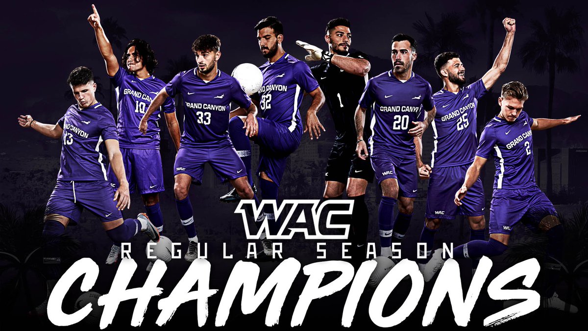 GCU_MSoccer's tweet photo. 𝐂𝐇𝐀𝐌𝐏𝐈𝐎𝐍𝐒 🏆

GCU finishes the regular season undefeated to be named the WAC regular season champions. #LopesUp https://t.co/52Ln38tjM1