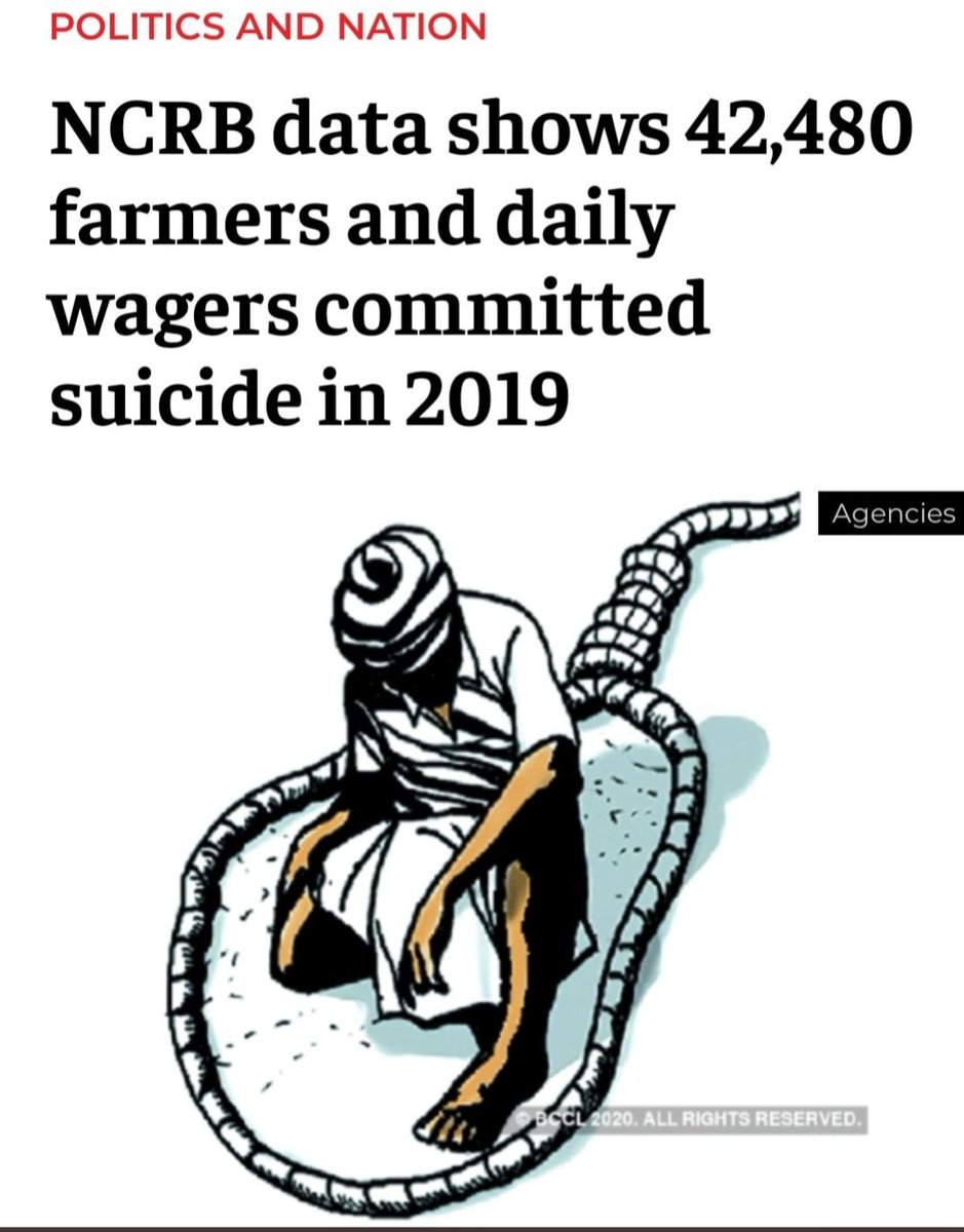 Stats on #farmerssuicide .
300+ martyred in Farmers Protest 
More power to Andolanjivis to fight against the farm bills .
Centre is still adamant & doesn't want to listen to farmers 
#FarmersProtest