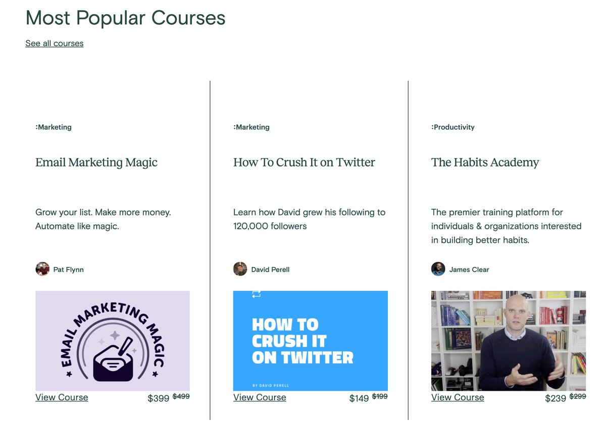 "What do people care about?"No guessing. We're going to perform a simple analysis of the Most Popular Courses on Teachable to see what people are paying for.What do you infer in the screenshot? Take a moment before reading the next tweet.Top courses:  https://discover.teachable.com/courses-popular 
