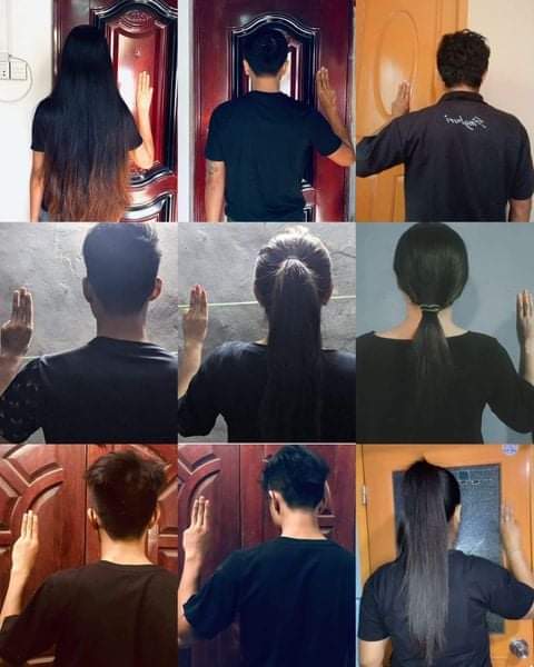 IrrawaddyNews's tweet photo. Young protesters in Mon State’s capital, Mawlamyine, displayed three-finger salutes to condemn the military regime and wore black to mourn those killed since the Feb. 1 coup.

#whatshappeninginmyanmar https://t.co/JJ2bETdrEA