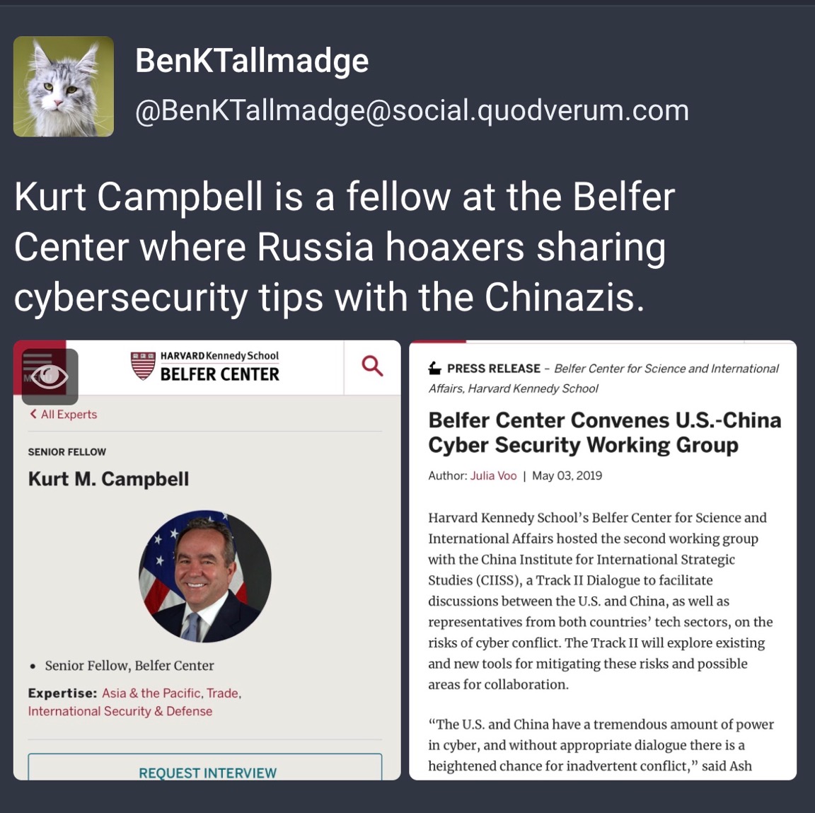 Todd Rosenblum, DHS.CNAS was co-founded by Michelle Flournoy & Biden's Asia czar Kurt Campbell. Both also founded WestExec with SOS Tony Blinken - Biden's bag man at U Penn Biden Center.WestExec helped US universities solicit funds from China without losing US DOD grants.