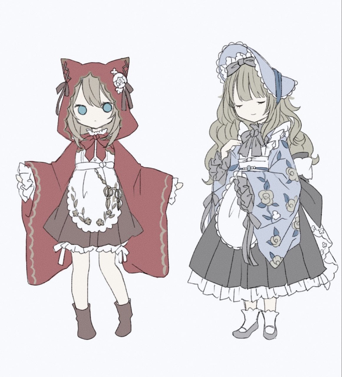 ぱる野 和服 童話なイラストを描きたくてデザイン練り練りしていた T Co Avltsavb Twitter