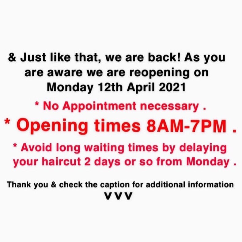 DylansModaBath's tweet image. 🎤Special Announcement 🎤.                                   We are reopening on Monday 12th April as many of you are aware. Our new opening times will be 8AM - 7PM for the first couple of days but we will ensure to notify you on our Instagram page if/when that changes. 👋