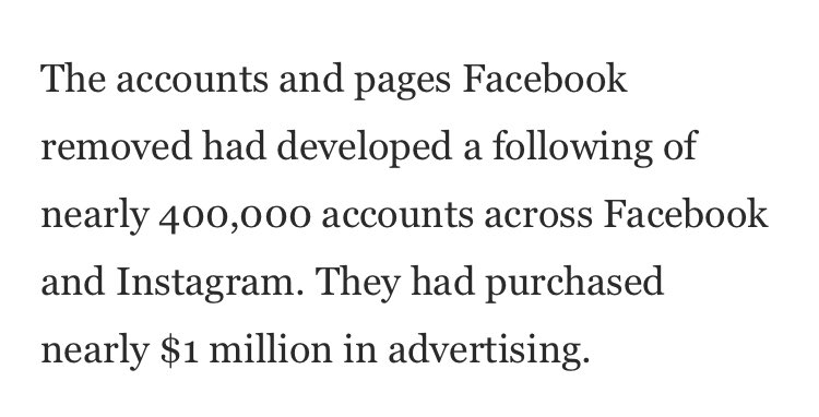 14/ Seems there was a bit of scandal last year (2020) Rally Forge was banned by FB. They had recruited teens to run a bot farm and push out disinfo using phony personas. Wash Post called it “a case study in the evolution of deceptive online tactics.” https://www.washingtonpost.com/technology/2020/10/08/facebook-bans-media-consultancy-running-troll-farm-pro-trump-youth-group/