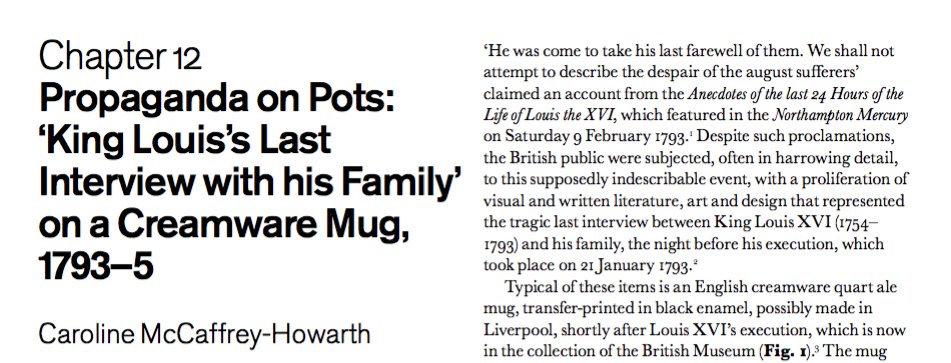 As promised, some thoughts to celebrate my chapter ‘Propaganda on Pots’ in  @britishmuseum new book ‘Pots, Prints and Politics: Ceramics with an Agenda’. This research has emerged from my post-doctoral project on Revolutionary ceramics as material records & historical agents 1/9