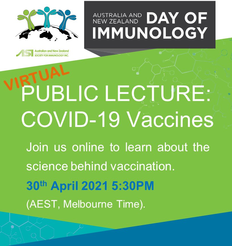 Day of Immunology (@dayofimmunology) on Twitter photo Join us anywhere in the world on the 30th April to learn all about COVID-19 vaccines from our expert panel- 
<a href="/DrQuinn4realz/">Kylie Quinn</a>, <a href="/hollyseale/">A/Prof Holly Seale</a>, Graham LeGros and Andreas Lupz. Book your free ticket here: doi2021vaccines.eventbrite.com.au
 #DoImmuo #SciComm #COVID19 #DayofImmunology #Immunology Join us anywhere in the world on the 30th April to learn all about COVID-19 vaccines from our expert panel- 
<a href="/DrQuinn4realz/">Kylie Quinn</a>, <a href="/hollyseale/">A/Prof Holly Seale</a>, Graham LeGros and Andreas Lupz. Book your free ticket here: doi2021vaccines.eventbrite.com.au
 #DoImmuo #SciComm #COVID19 #DayofImmunology #Immunology