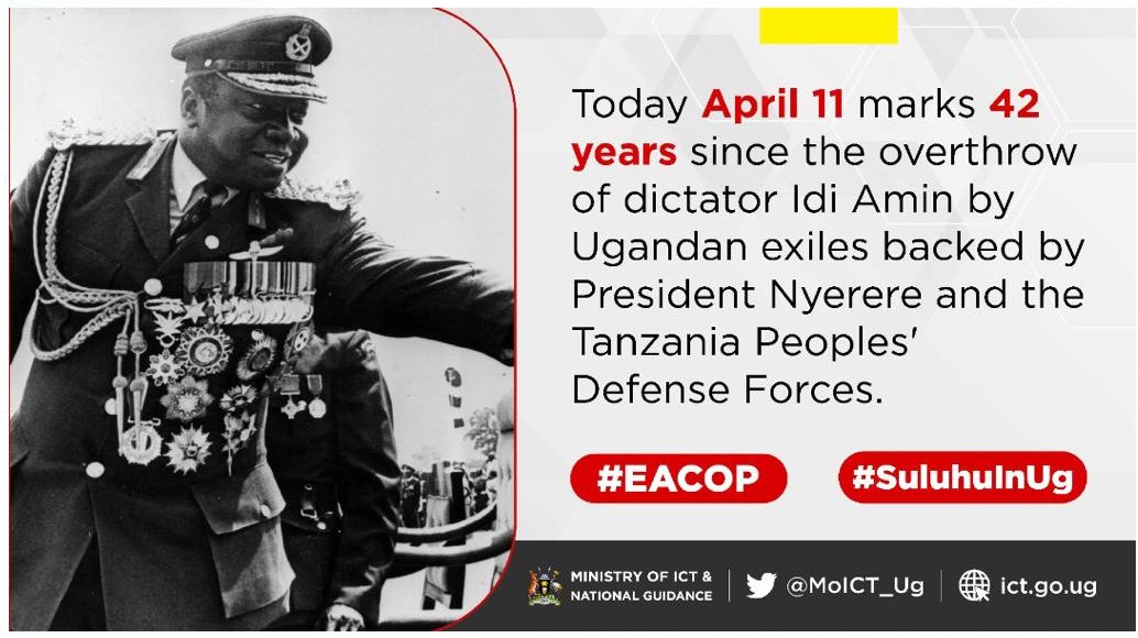 Kinyera Wodngoo1 on Twitter: "On April 11, 1979, Ugandan dictator Idi Amin flees the Ugandan capital of Kampala as Tanzanian troops & forces of the Uganda National Liberation Front close in. Two