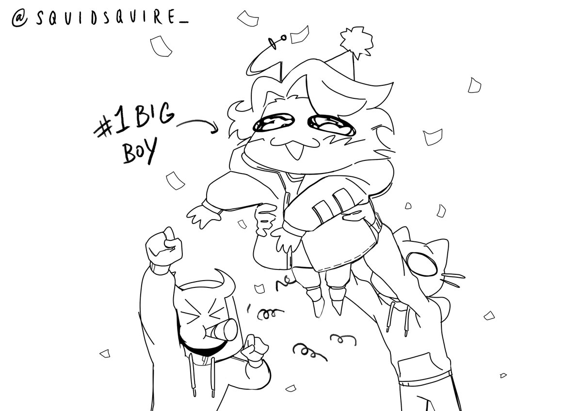 this is a collab between me and @squidsquire_ !
i did the sketch and colours while he did the lines :D 