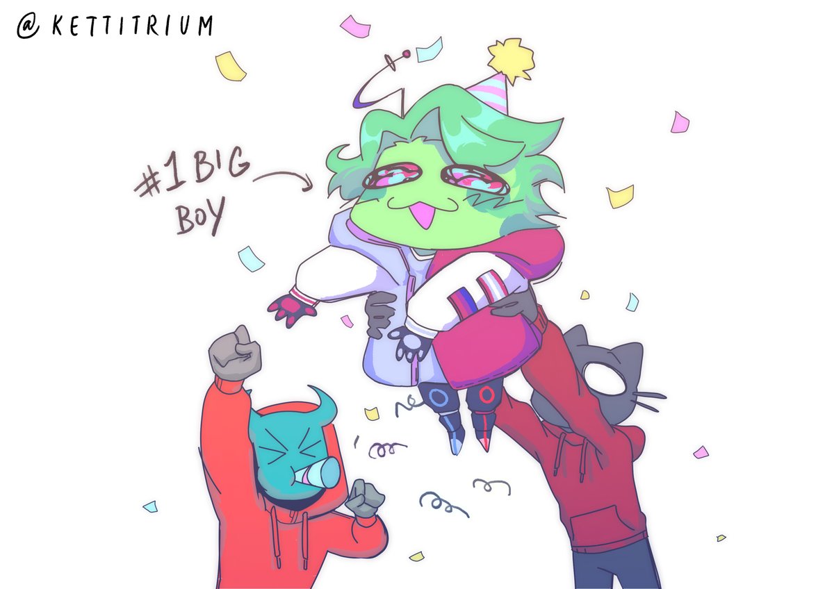 this is a collab between me and @squidsquire_ !
i did the sketch and colours while he did the lines :D 