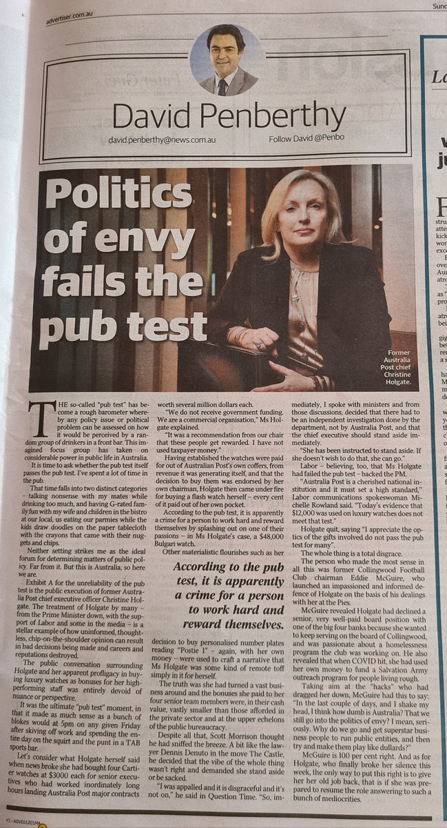 MorrisJaynie's tweet image. @penbo adds #PubTest to discussion on Govt &amp;amp; officials handling Former AusPost Chief Christine Holgate. The &apos;politics of envy&apos; is alive &amp;amp; well. #longwaytogo @theTiser #supportingeachother  #rewarding #enoughisenough  #womensupportingwomen