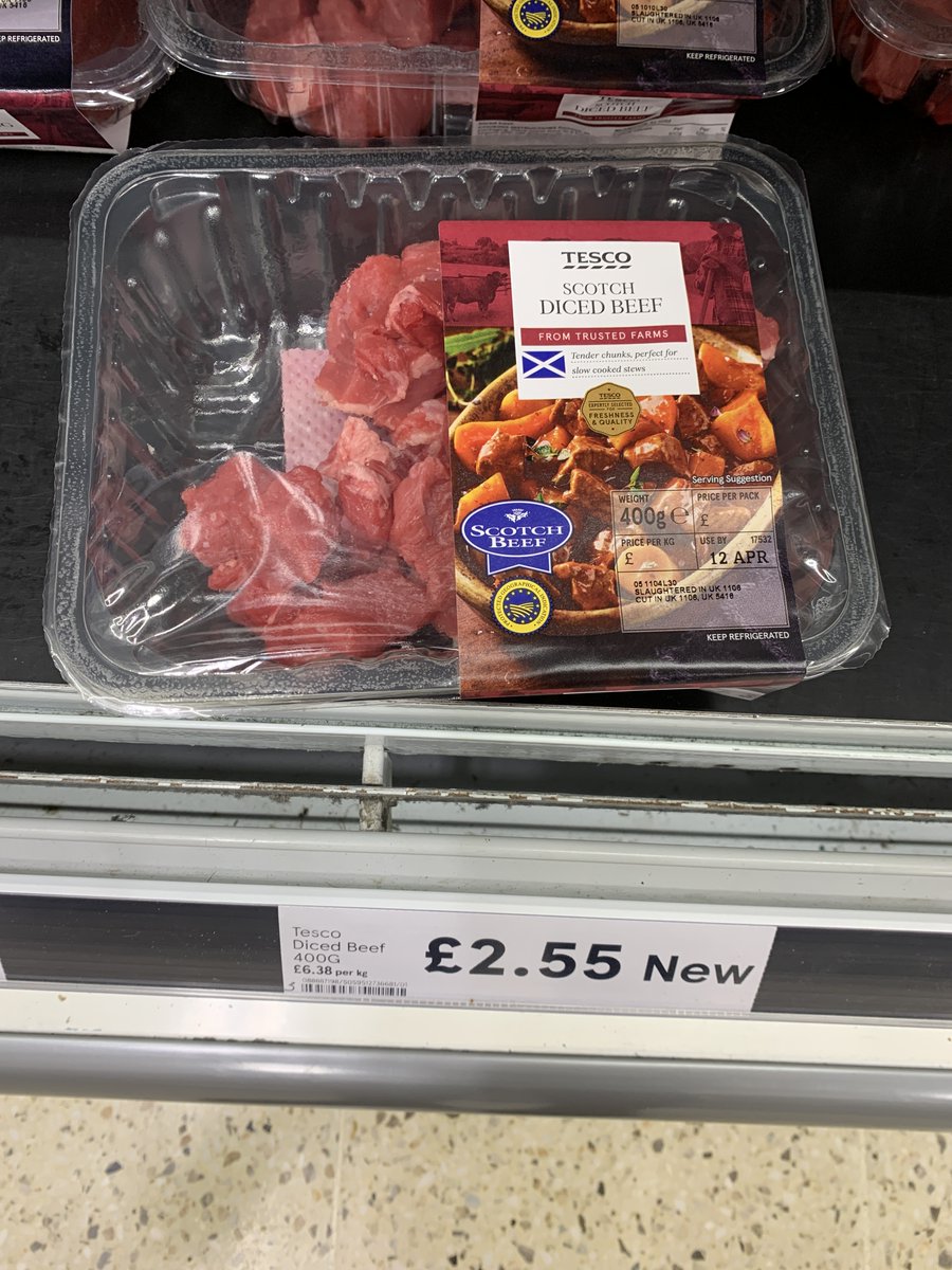 Further Tesco news, Boswell gone in Beef seemingly as Steaks and Casserole Beef now under Tesco label, albeit, at the core price.