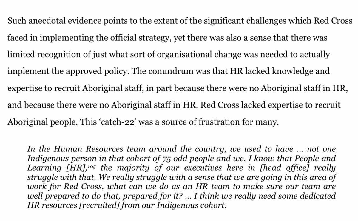 So  @RedCrossAU had a person in HR as National Indigenous employment manager. They got rid of that role years ago. Now I hear, you guessed it Diversity & Inclusion person 