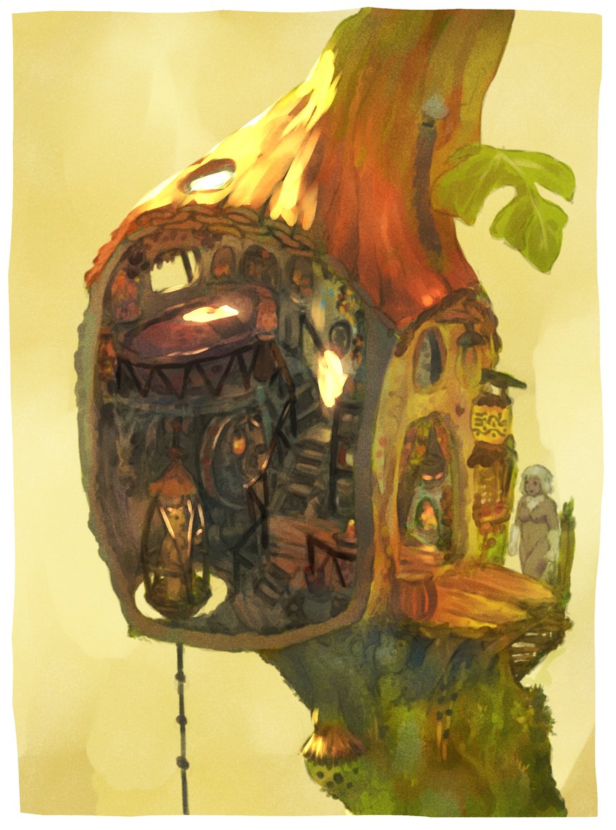 イラストをup 川有り家 落書き ロボット 木の幹の家 イラスト 帝国少年 ﾉの漫画