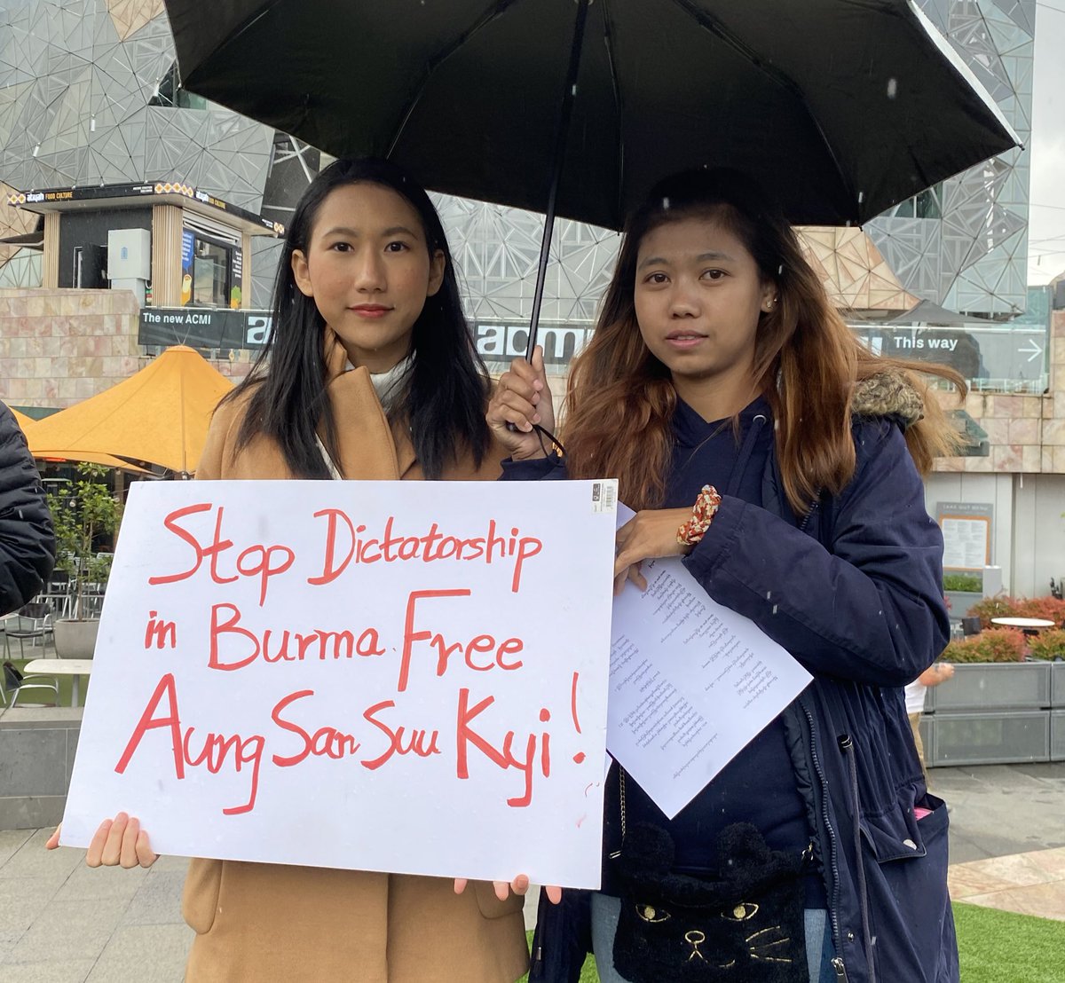 Mie Mie and Khine say they want to free Burma from dictatorship. Hundreds of young protesters have been killed, celebrities are being detained. “We are worried about our families every day. It’s hard. It’s so sad.”