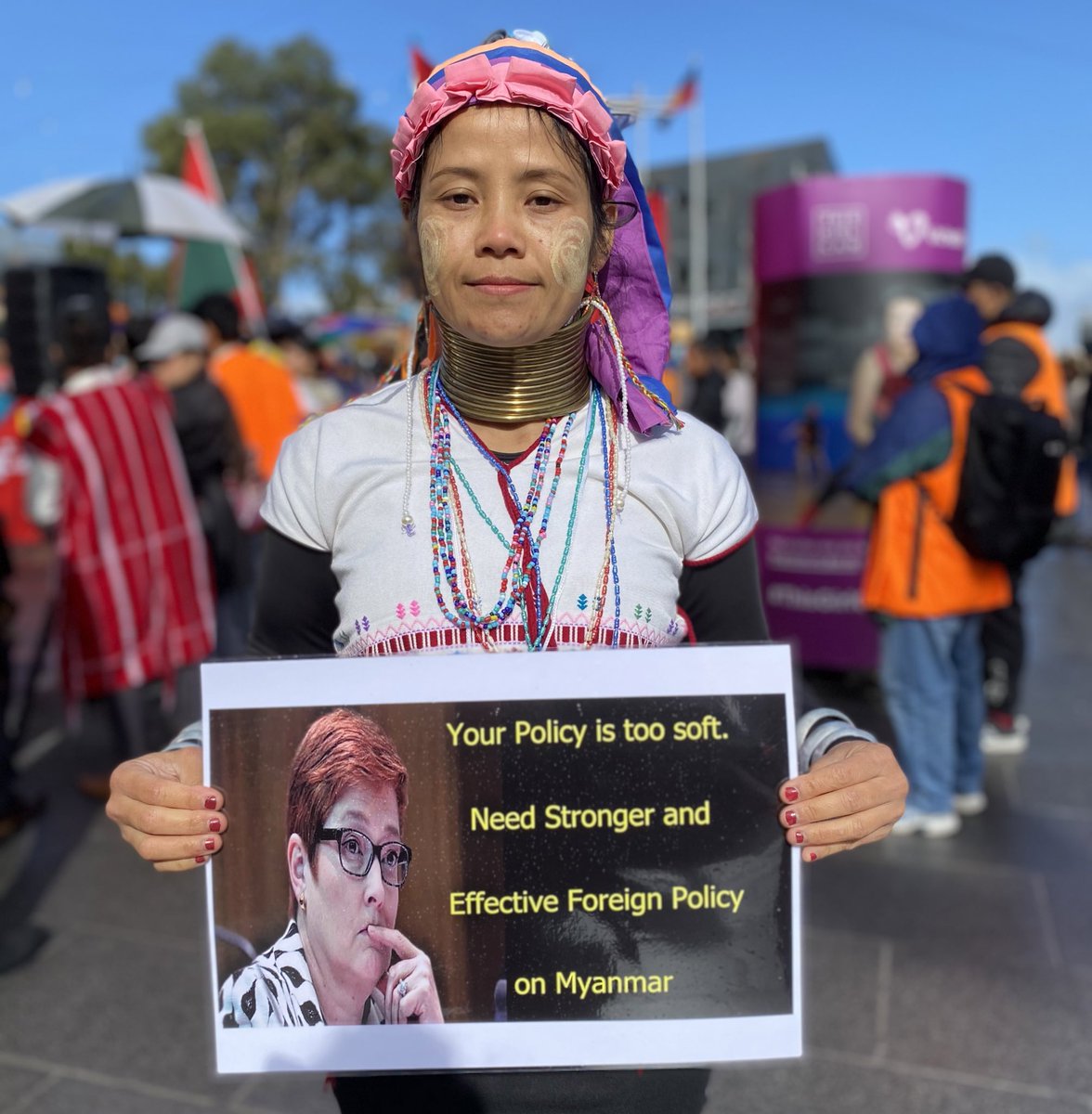 Blossom is Karenni, which she describes as a forgotten group. She remembers being terrified of the military since she was 8. She said she saw her grandfather killed in front of her. ‘The whole of my life I ran. We don’t have peace.’ She wants stronger action from Australia.