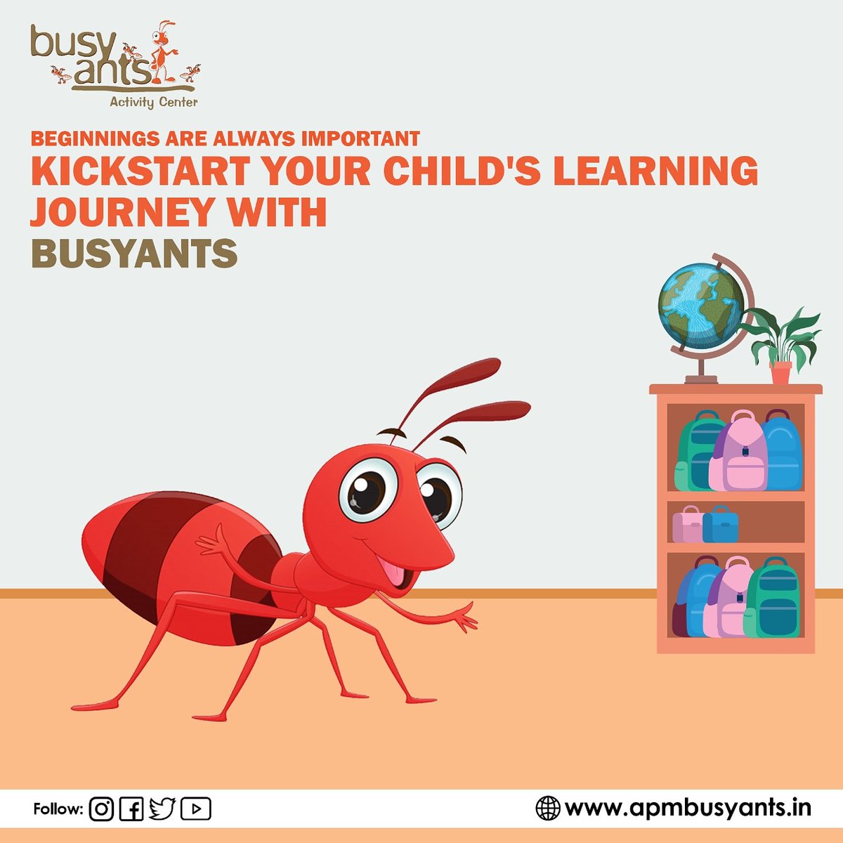 apmbusyants's tweet image. Give your child the right guidance to grow and learn and develop into their own individual personalities and characters with @apmbusyants

Contact us at +91 9830153373 or visit our website apmbusyants.in for more information.

#APM #BusyAnts #SensoryBasedLearning