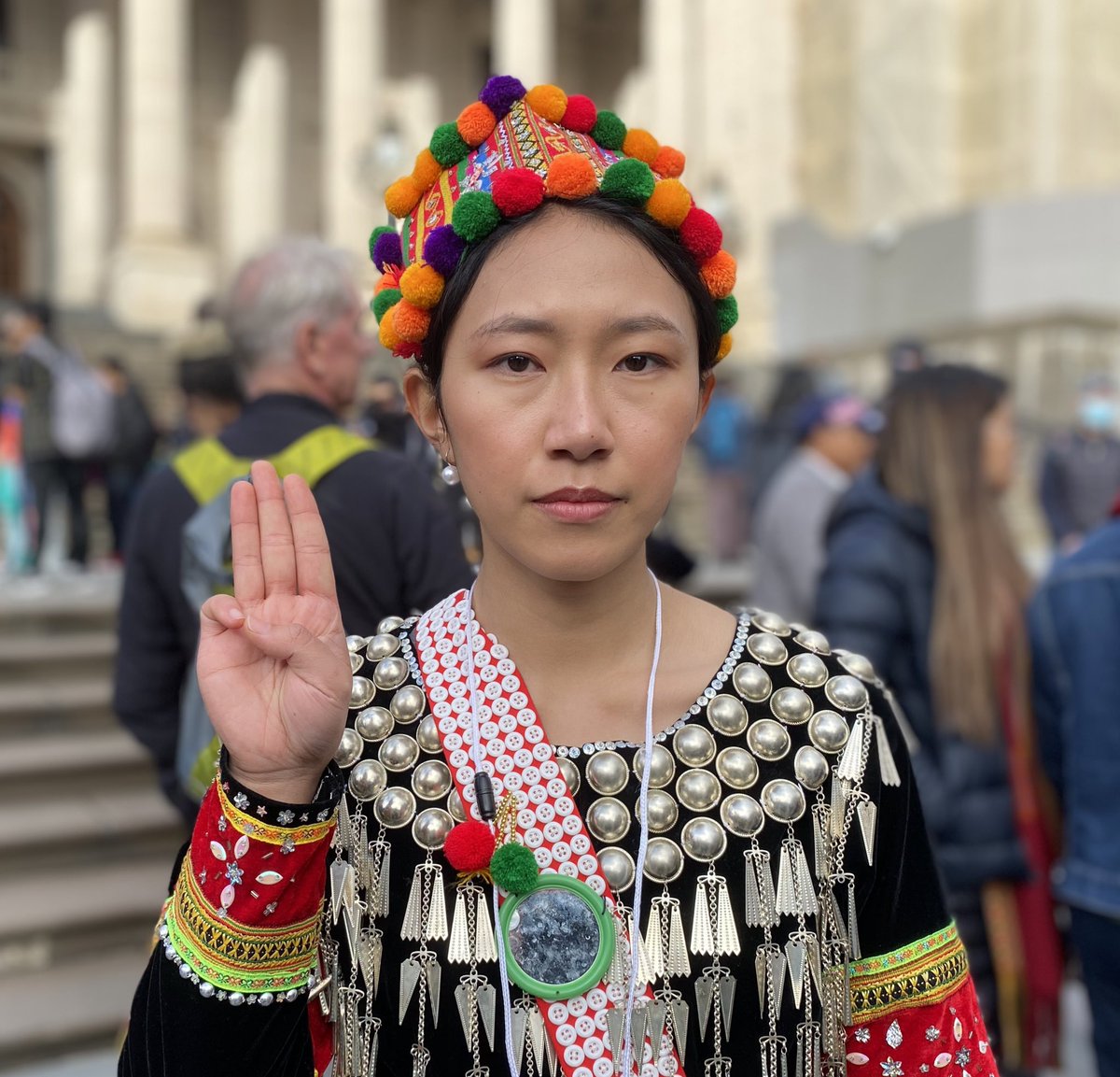 Dai Naw La La is from the Kachin community. ‘We need federal democracy for our people ... Now, we are united all together, to fight to bring the military junta down.’ Her parents are still in Myanmar. ‘They are in a really dangerous situation now.’