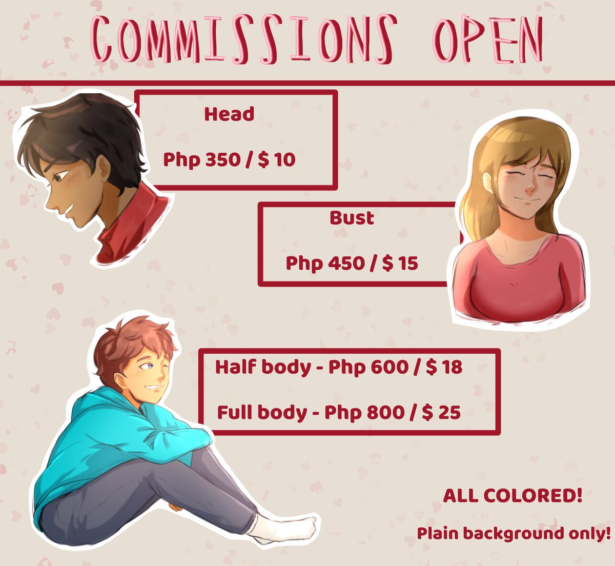 tonescomm's tweet image. [Rt’s and fleets are highly appreciated ^^]

I’m opening up 5 slots per batch 💖 I’m saving up to help my family pay bills and also for my college fees.

Send me a dm if you’re interested &amp;lt;3