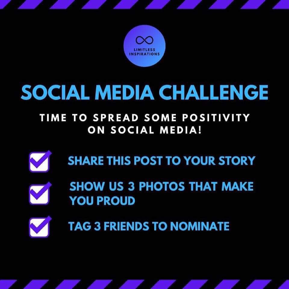 LimitlessInsp's tweet image. Social media challenge! 

Let’s all spread some positivity! 

Follow instructions below on Facebook/Instagram/Twitter and tag us!