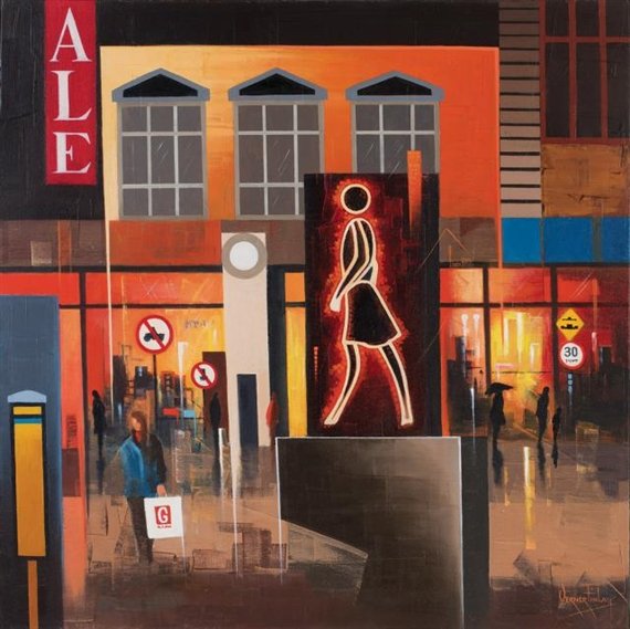mac_seosamh's tweet photo. CITY LIGHTS (Oil on Canvas, 61 x 61 cm, Private Collection) by contemporary Irish artist @vernerfinlay. A traditional landscape painter with a modern influence input who has developed his own unique style of painting. His reputation has increased exponentially in recent years. https://t.co/X7x8sWqLHo