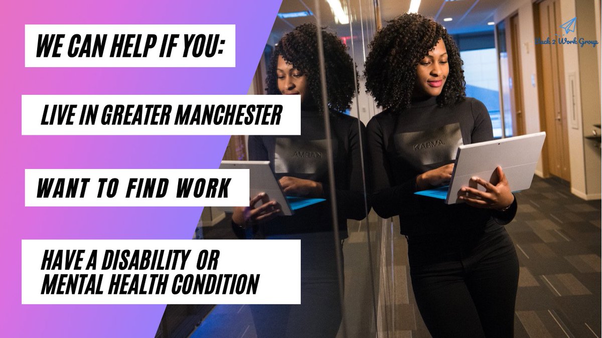 Back2WorkGroup1's tweet photo. Want our help to find or stay in work? 
Call 0161 543 8990 https://t.co/y5QwrN0iNr