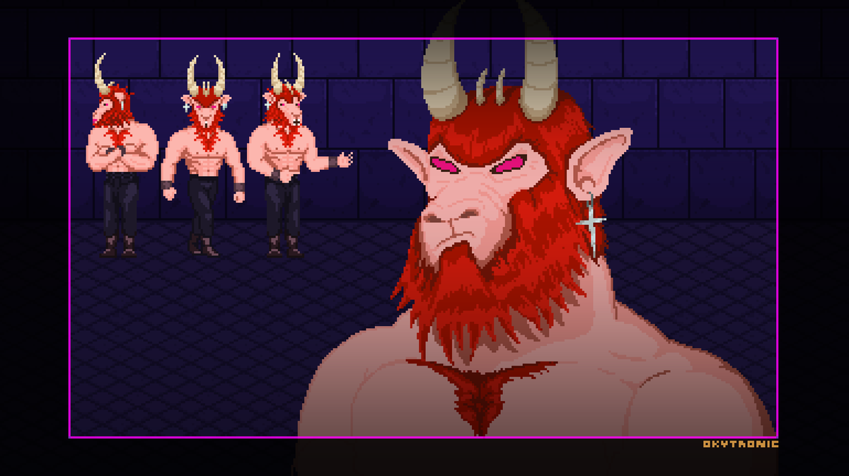 okytronic's tweet photo. This lil goat is called Azrael #characters #hackmasters #pixelart https://t.co/BUOpPCAtPu