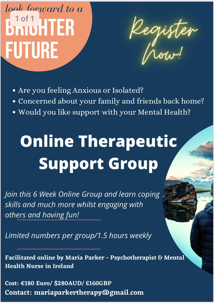 byrne_emer's tweet photo. Struggling with the unknown of the current #COVID19 situation and what the future holds for you or your family overseas, this might be just what you needs right now. Connect with people in the same situation, learn coping skills, guided by mentalhealth expert @MPonlinetherapy https://t.co/qk9HmoPMfw