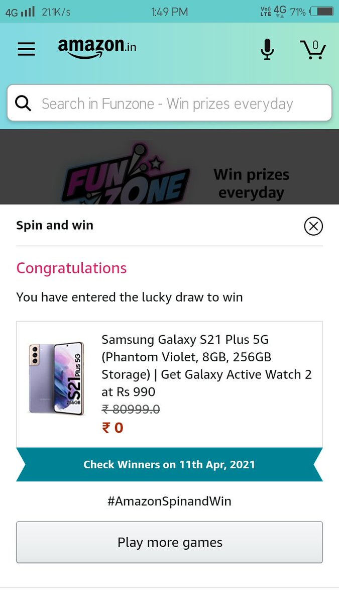 Aarifbhati40's tweet photo. #AmazonSpinandWin
#AmazonQuiz
#Samsung
#SamsungGalaxyS21
#AmazonWheelofFortuneQuiz
#AmazonWheelofFortune
@Samsung
@SamsungMobile
@SamsungIndia
@amazon
@amazonIN
@Aarifbhati40 https://t.co/pPlSHf9lwP