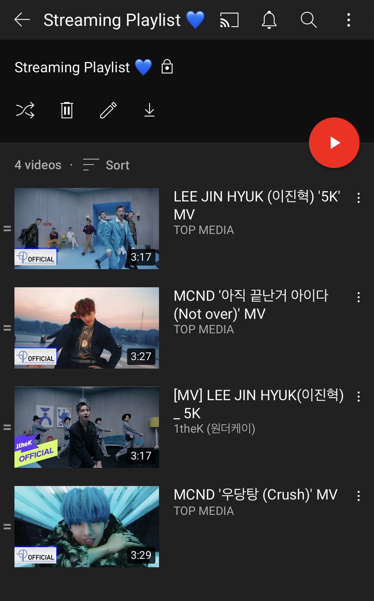 SupportJinhyuk's tweet photo. #SJTxTips
🚨Special Alert🚨
YouTube Premium users, please have at least 4 songs in ur #5K streaming playlist. Do include songs by other artists!
Highly recommend adding #MCND in! Thank you @MCND_Charts for updating Vdans on #LEEJINHYUK's charting progress on 5 April!💙💎 https://t.co/CnOz3TLk8N