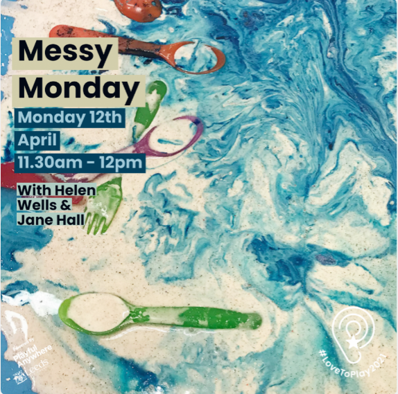 If it’s Monday 12th at 11:30am, then it’s time to grab some cornflour and food colouring and prepare to get messy! Messy Monday session guided by gloopy gurus  @helenjriley and Jane. Register here:  https://www.lovetoplay.fun/event/messy-monday/