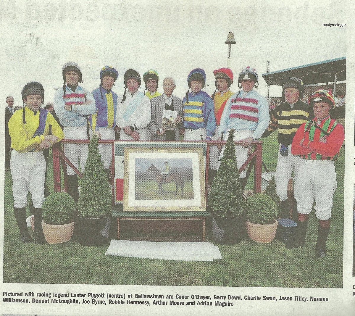 DreaperRacing's tweet photo. We were so sorry to hear of the passing of Gerry Dowd. Gerry worked with us at Greenogue for many years and partnered Brown Lad to win the 1978 Irish Grand National at @Fairyhouse. He also rode in the legends race at @BellewstownRace in aid of the Arkle memorial statue in 2011. https://t.co/hA83fSKyOH