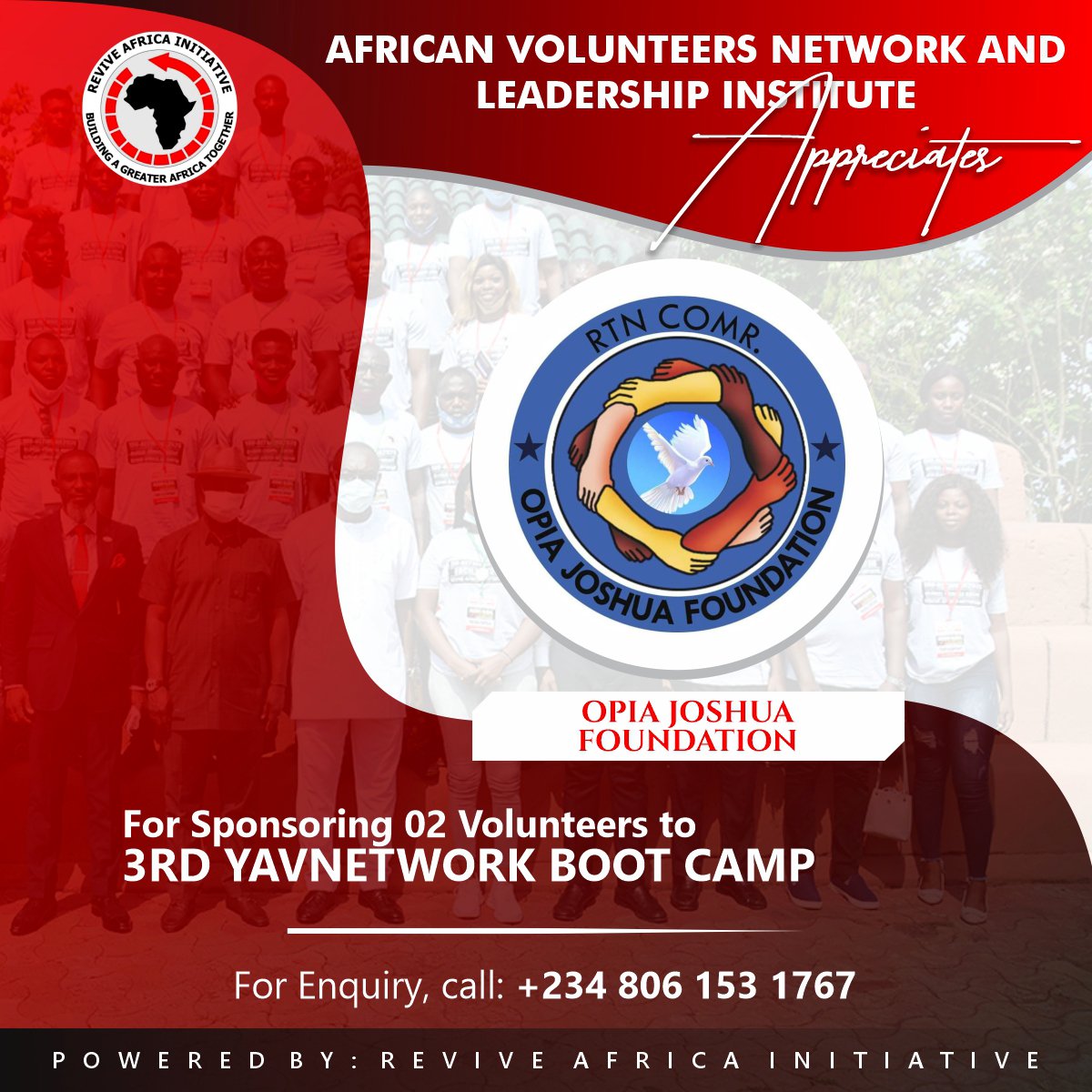 YAVNETWORK's tweet image. Thanks to Joshua Opia Foundation