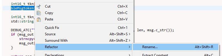 CliffordOlaw's tweet image. Here's one IDE feature that may be of help
"Refactor"
It can be used to rename all occurrences of a variable across your current project.
#cprogrammer #iot #bigdata #softwaredevelopment