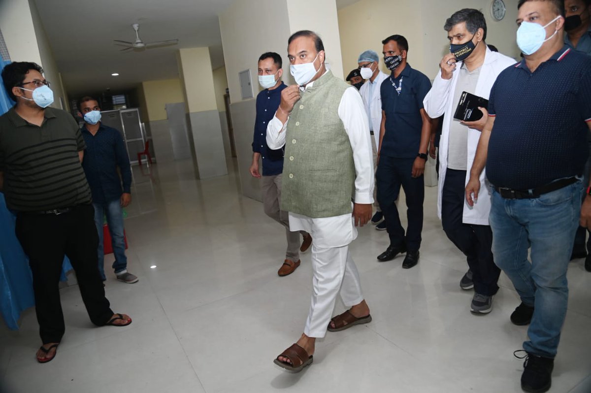 himantabiswa's tweet photo. Along with Health Dept officials, visited Kalapahar Hospital in Guwahati to check preparedness for #CovidManagement. Spoke to doctors &amp; staff to understand their requirements including checking on availability of PPE Kits. Advised best attention to #COVID19 patients here. https://t.co/MoAXA4eZgO
