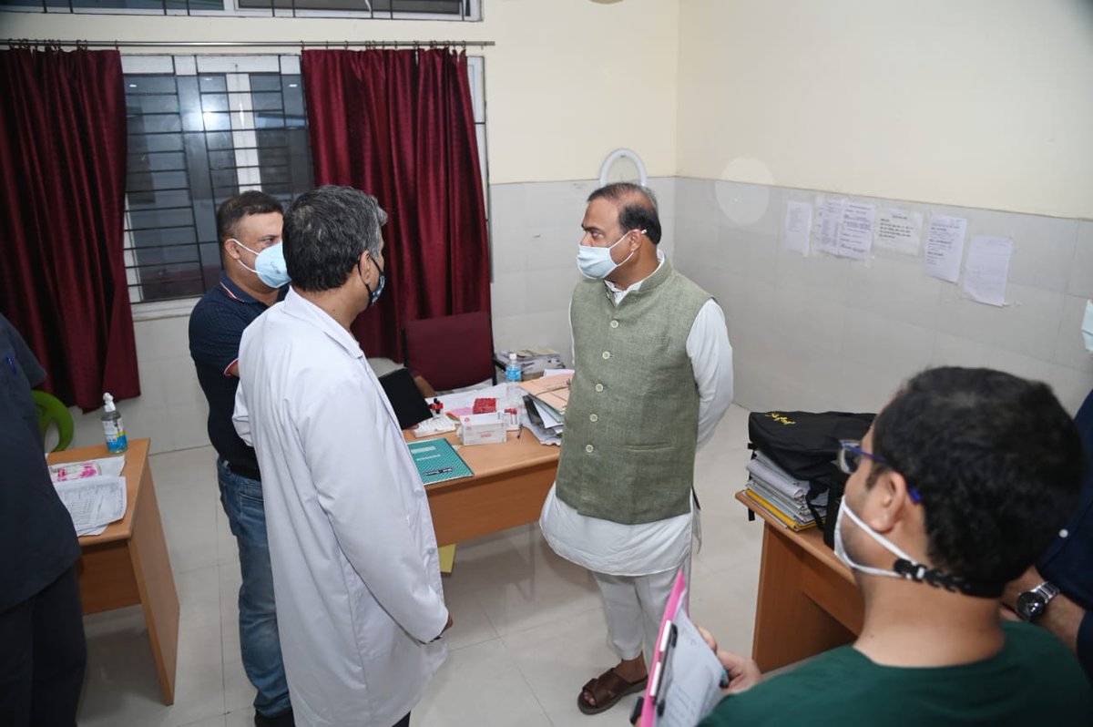 himantabiswa's tweet photo. Along with Health Dept officials, visited Kalapahar Hospital in Guwahati to check preparedness for #CovidManagement. Spoke to doctors &amp; staff to understand their requirements including checking on availability of PPE Kits. Advised best attention to #COVID19 patients here. https://t.co/MoAXA4eZgO