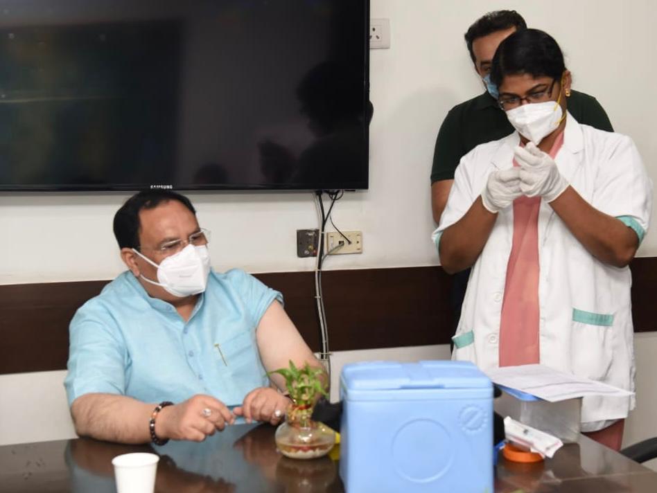 JPNadda's tweet photo. Took my second dose of the COVID-19 vaccine today.

It is my appeal to all those who are eligible to take the vaccine &amp; join in "Tika Utsav'', launched by Hon PM Shri @narendramodi ji, to inoculate the maximum number of eligible people. https://t.co/RCReAhmX98