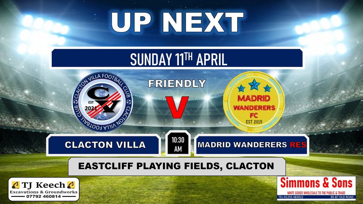 ClactonVillafc's tweet photo. ⚽RESULTS⚽

🔵CLACTON VILLA 1-2 MADRID WANDERERS RESSIES

Starting of the game slow cost Villa today, and while being 2-0 down, it took time for us to get into the game, with us scoring just before half time we just couldn't get a hold. Losing 2-1

Villa Goalscorer:
Tommy Rose⚽ https://t.co/E2Xwy1TkQW