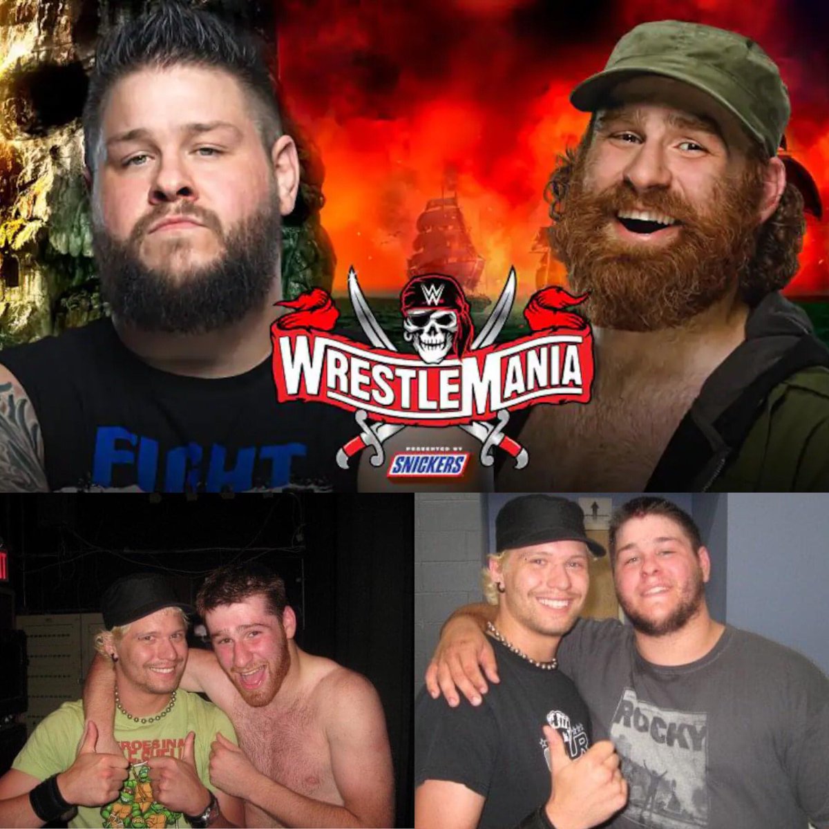 PeeWeeRadioDJ's tweet photo. Ce soir, ils volent le show #WrestleMania @FightOwensFight @SamiZayn #QuebecRepresent #Proud https://t.co/HsqaxYGArt