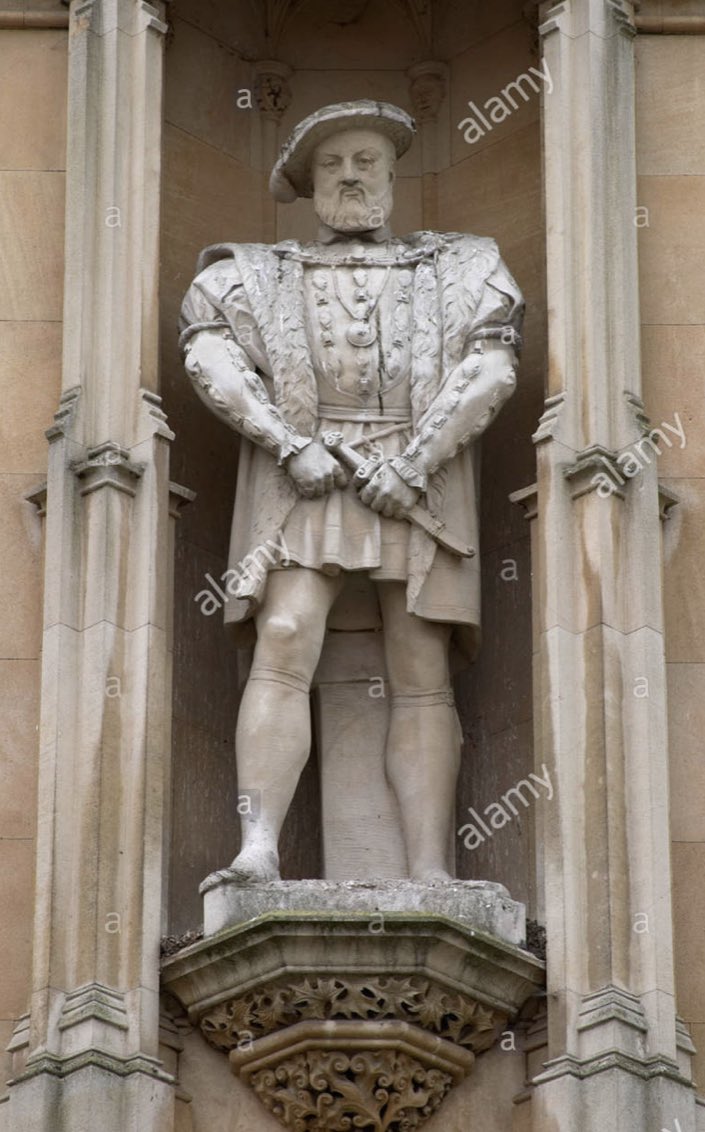 Behind this scaffolding stands the only public statue of Henry VIII in London. It commemorates his refounding in 1544 of St Bartholomew’s Hospital, originally founded in the reign of Henry I, but facing ruin after the dissolution of St Bartholomew’s Priory.