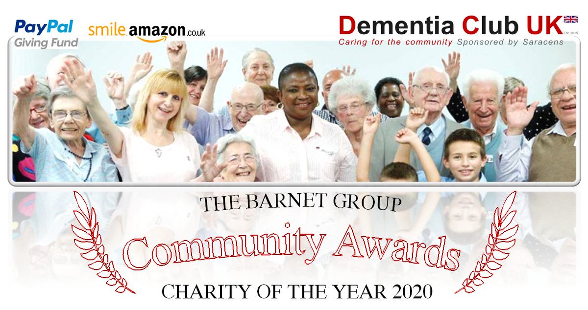 Dementia Club UK is so proud to have won Charity of the Year award 2020. We want to continue to provide information, advice and support to as many people as possible.

Please nominate us as your favourite charity in PayPal and Amazon Smile.

#OneTapBigImpact