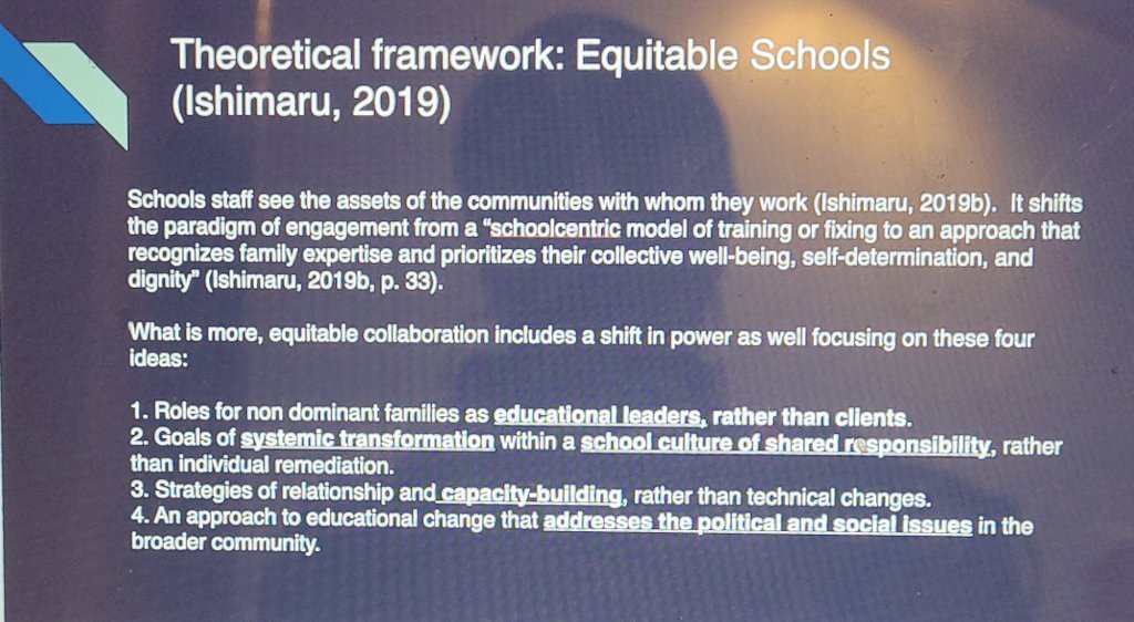 AQE_NY's tweet photo. .@jessicashiller research "Equitable Schools" 1. Rules for non-dominant as educational leaders than clients.
#AERA2021 #CommunitySchoolsWork #Baltimore https://t.co/SIQZPz2r5G