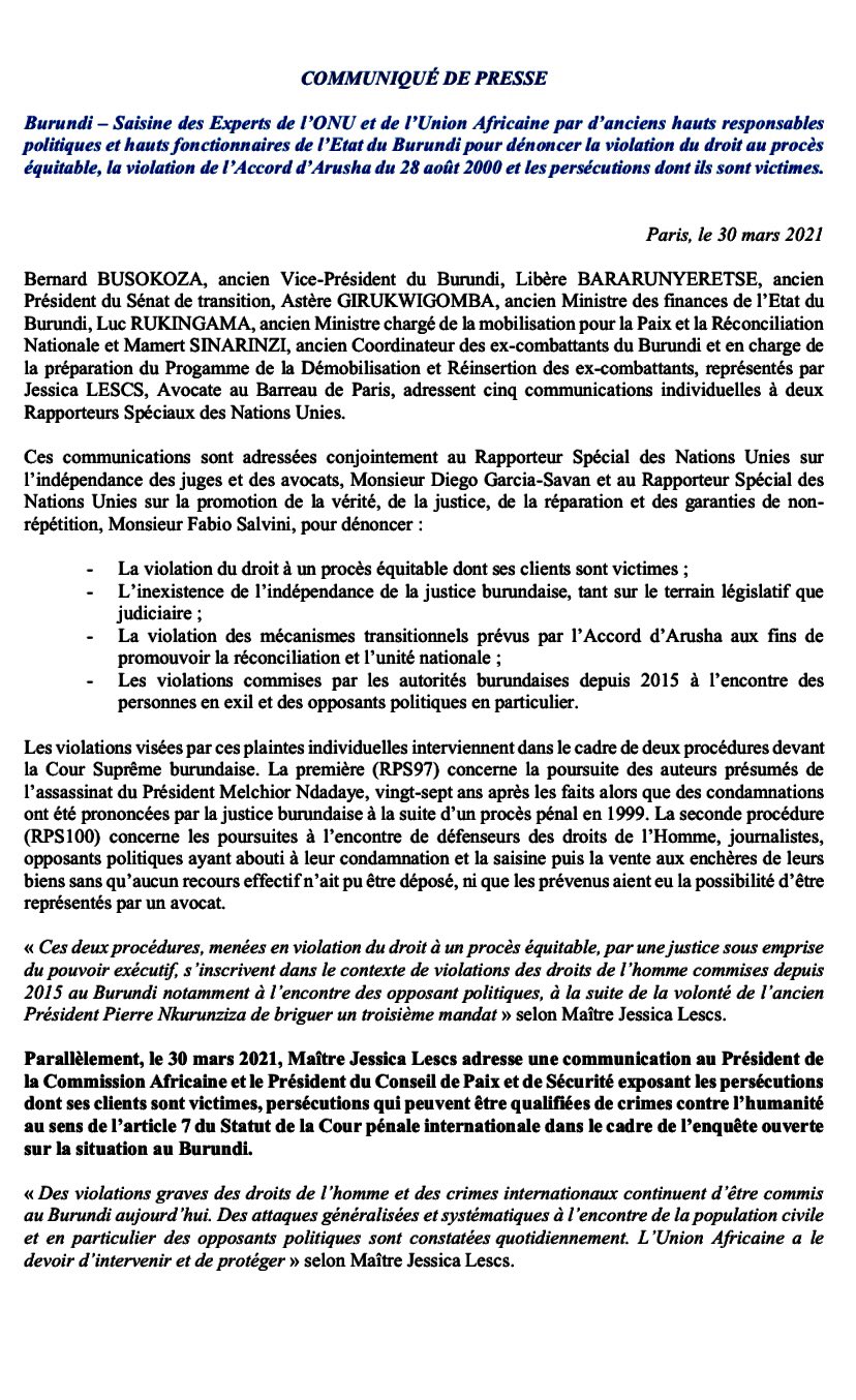 O Xrhsths Iburundi Sto Twitter Burundi Mm Bernard Busokoza Former Vice President Libere Bararunyeretse Former Senate President And Other Former Ministers And Senior Government Officials Appeal To Africanunion And Unhumanrights