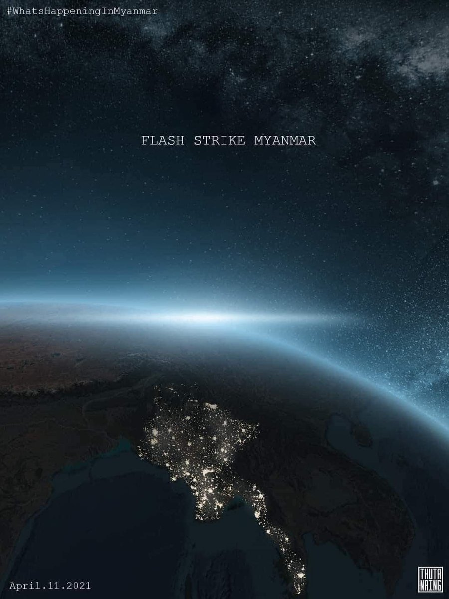 Stars are shining on the ground🔦🌟

#FlashStrike 
#WhatsHappeninglnMyanmar 
#Apr11Coup