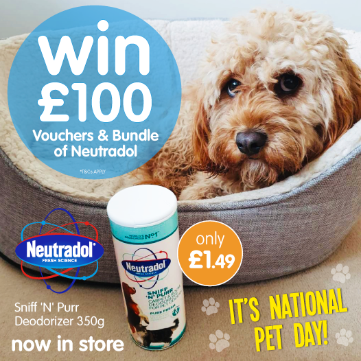 🐶 #COMPETITION TIME 🐱

To celebrate #NationalPetDay, we've teamed up with <a href="/NeutradolFresh/">Neutradol</a> to giveaway £100 worth of B&amp;M vouchers plus a #Neutradol bundle!

For your chance to #WIN, simply FOLLOW, RT &amp; COMMENT the name of your pet!

Competition ends 9am 14/4/21