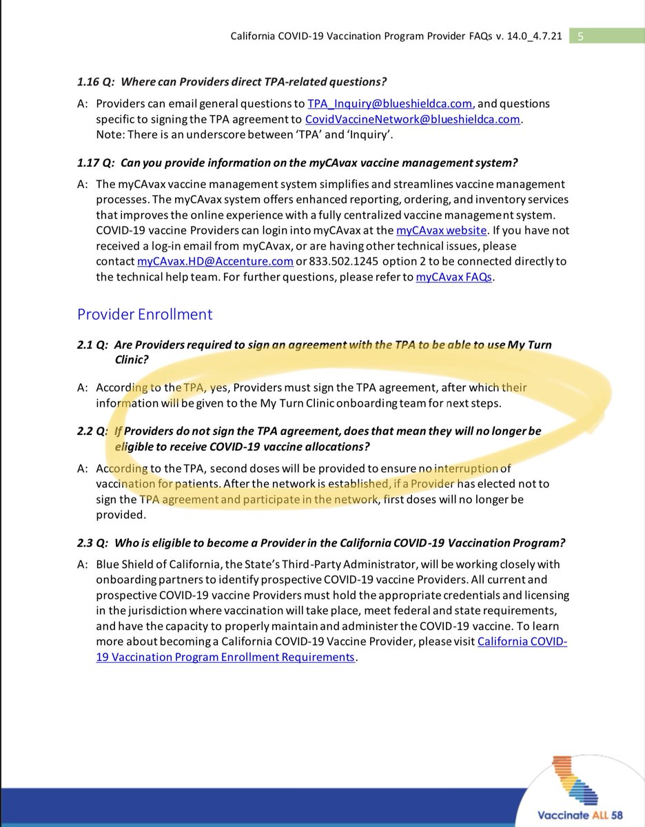 Why did the state allow Blue Shield to interrupt vaccine shipments to providers that didn’t play by its rules?source:  https://eziz.org/assets/docs/COVID19/Vax58ProviderFAQs.pdf#page5